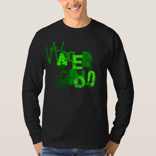 Camiseta Pólo aquático w/skull verde (Frente)