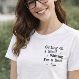 Camiseta Polo Bordada Feminina Book Lover Quote Bookish embroidered shirt