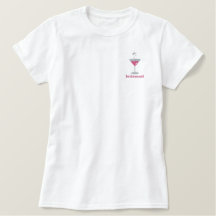 Camisa bordada personalizada de Martini rosa