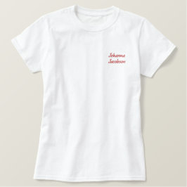 Camiseta Polo Bordada Feminina Camisa de Nome Elegante Moderno Bordado