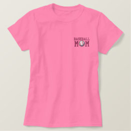 Camiseta Polo Bordada Feminina Mãe de beisebol