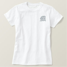 Camiseta Polo Bordada Feminina Monograma Elegante Moderno Bordado