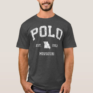 Camiseta Pólo Missouri MO Desenho Esportivo Atlético Vintag