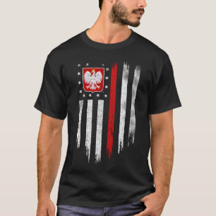 Camiseta Polonês American Flag Combo Polônia Usa Polska