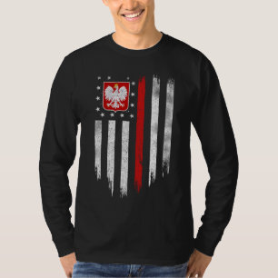 Camiseta Polonês American Flag Combo Polônia Usa Polska