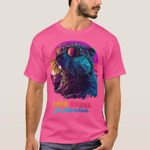 Camiseta Polonês Bbr Bober Kurwa Ja Pierdole Synthwave