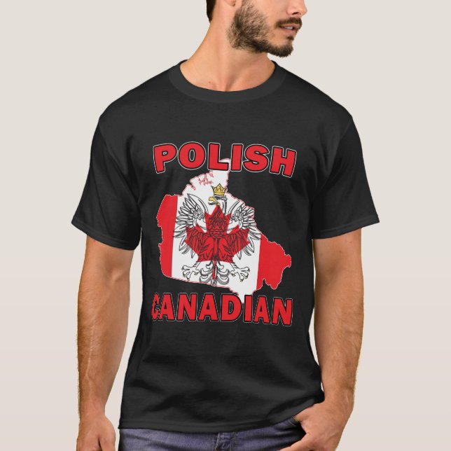 Camiseta Polonês canadiano - Mapa do Canadá (Frente)
