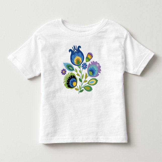 Camiseta Polonês Floral Dark Blue Papercut Design (Frente)