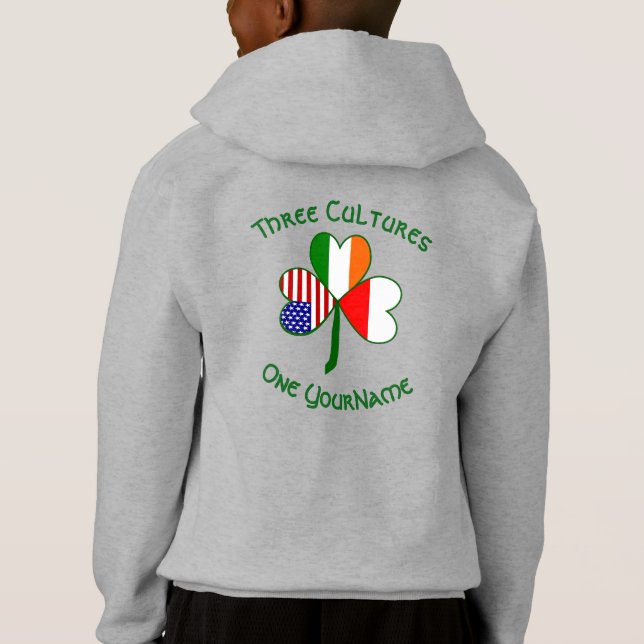 Camiseta Polonês Irlandês Irlandês Shamrock Flag Personaliz (Verso)