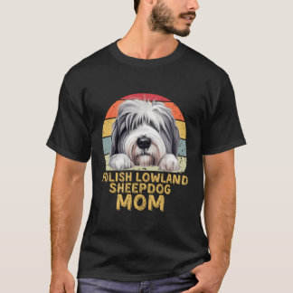 Camiseta Polonês Lowland Sheepdog Mãe Retro Meus Cães São M