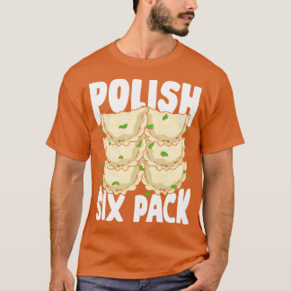 Camiseta Polonês Seis Pacotes Engraçado Pierogi Comida Love