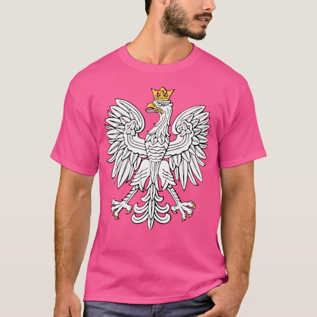 Camiseta Polonês White Eagle - Crest Nacional Emblem (Frente)