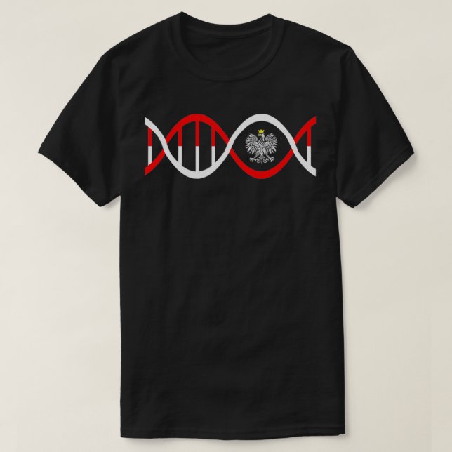 Camiseta Polônia de DNA polonês Eagle Polska Genealógica Po (Frente do Design)