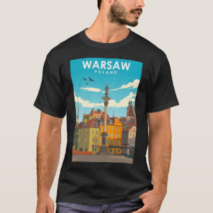 Camiseta Polônia de Varsóvia - Poster de viagens Retroativo