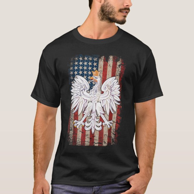 Camiseta Polônia do Orgulho de Bandeira Polonês Americano (Frente)