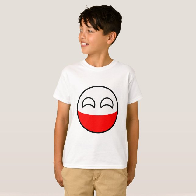 Camiseta Polônia Geeky de tensão engraçado Countryball (Frente Completa)
