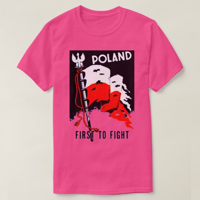 Camiseta Polônia WII Primeiro a Lutar (Frente do Design)
