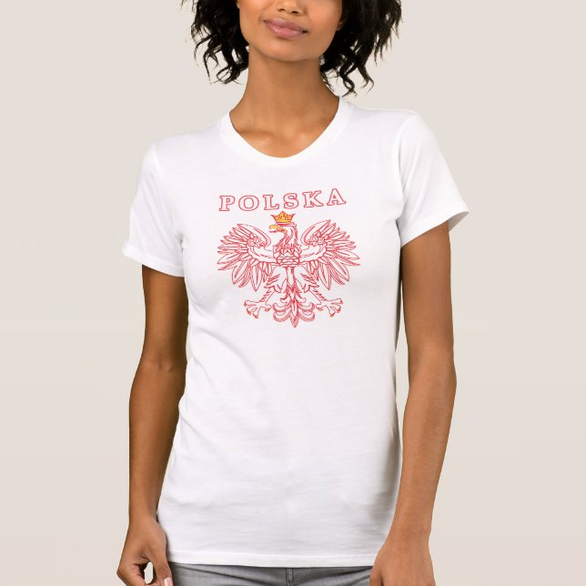 Camiseta Polska Com Águia Polonesa Vermelha (Frente)
