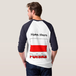 Camiseta Polska e Bandeira Polonesa Personalizada 
