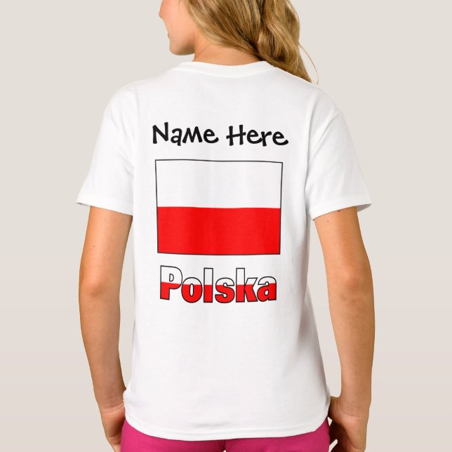 Camiseta Polska e Bandeira Polonesa Personalizados  (Verso)