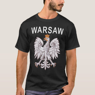 Camiseta Polska Eagle e a cidade polonesa de Varsóvia