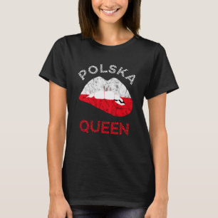 Camiseta Polska Queen Lip Polska Flag Polonês Polônia F