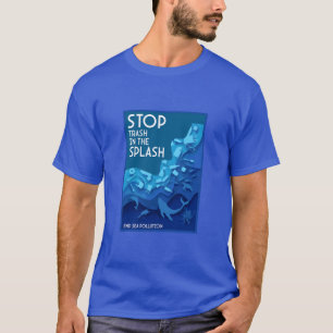 Camiseta Poluição no mar de ponta