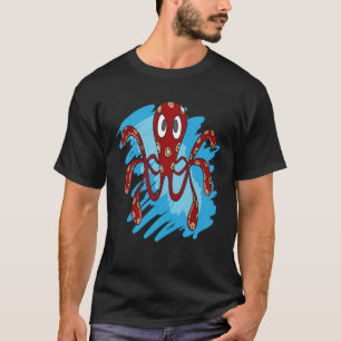 CAMISETA POLVO ANIMAL MARINHO MARINHO OCEANO POLVO MANCHAS