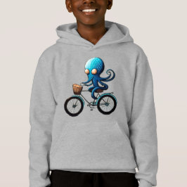 Camiseta Polvo azul fofo em uma bicicleta