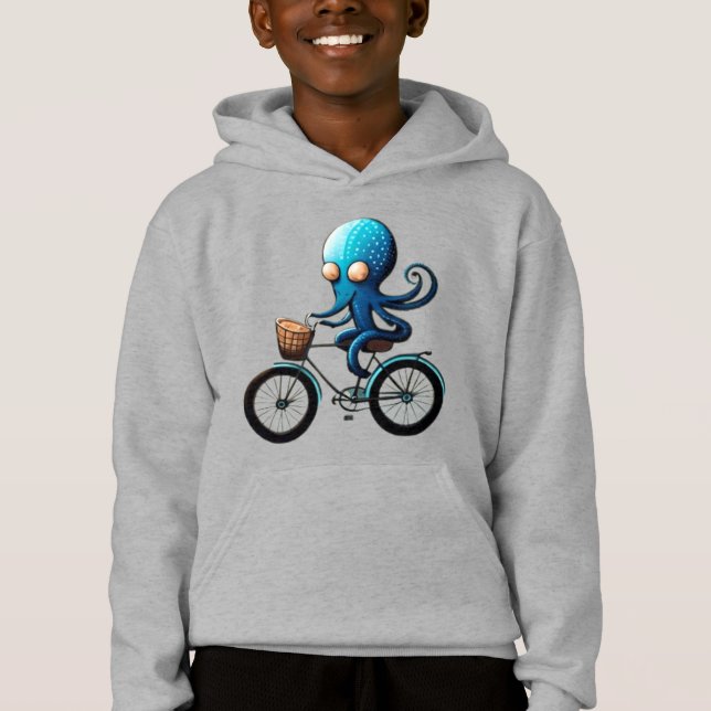 Camiseta Polvo azul fofo em uma bicicleta (Frente)