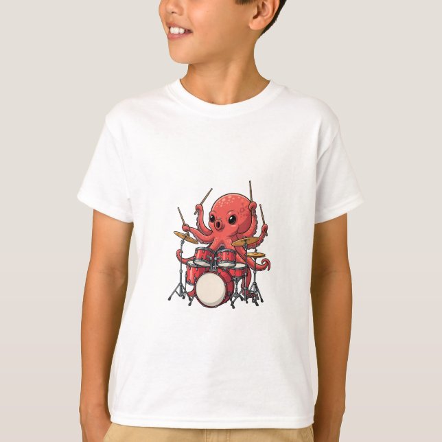 Camiseta Polvo Bateria Cartoon Musical Infantil (Frente)