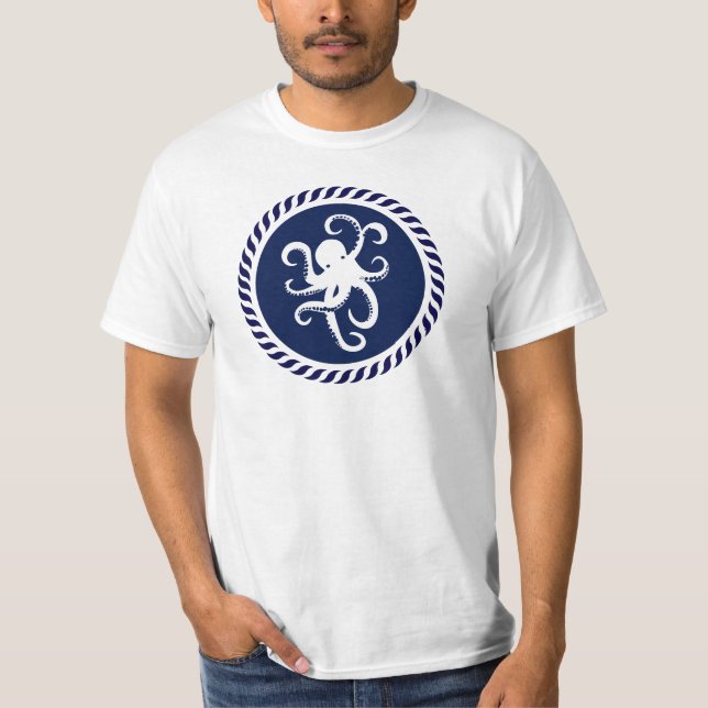 Camiseta Polvo branco num círculo azul (Frente)