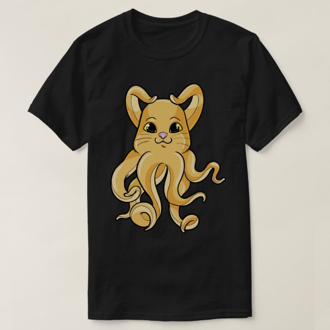 Camiseta Polvo com 8 braços como gato (Frente do Design)