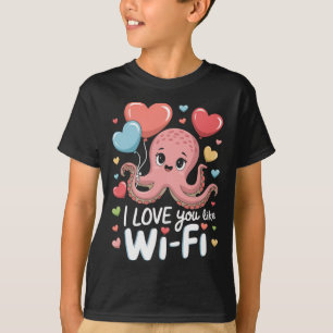 Camiseta Polvo Com Coração Lloons Eu Te Amo Como Wi-fi Va