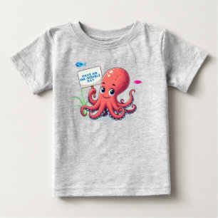 Camiseta Polvo de desenho animado com peixe