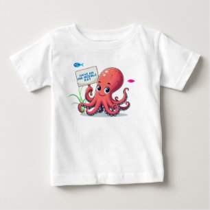 Camiseta Polvo de desenho animado com peixe