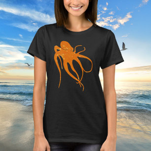 Camiseta Polvo de vida minimalista do oceano laranja queima