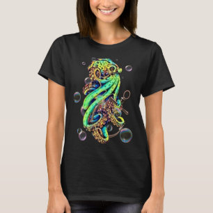 Camiseta Polvo e Bolhas de Âncora tentáculos coloridos