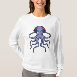 Camiseta Polvo em Música com Fone de Ouvido