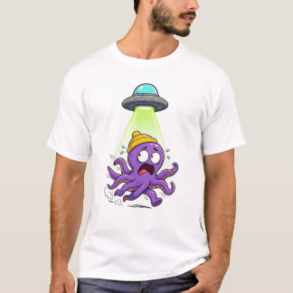 Camiseta Polvo Engraçado Escapando de OVNI - Abdução Aliení