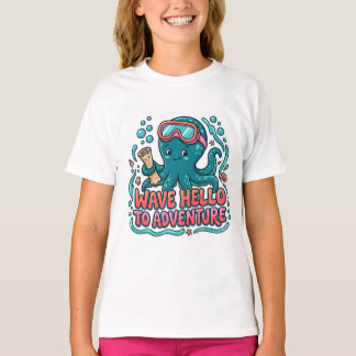 Camiseta Polvo Fofo Explorador "Onda de Olá para Aventura"