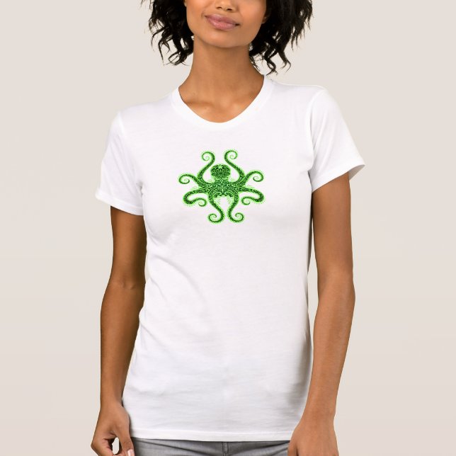 Camiseta Polvo intrincado, verde do cheio (Frente)