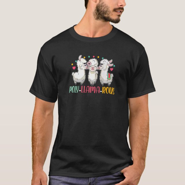 Camiseta Poly Llama Rous Polyamory Pride Llama (Frente)