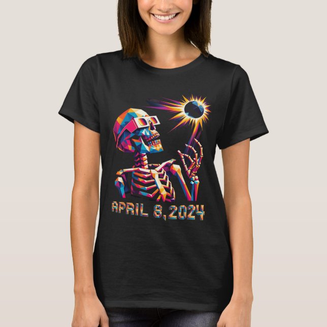 Camiseta Poly Total Eclipse 8 de abril de 2024 Esqueleto (Frente)