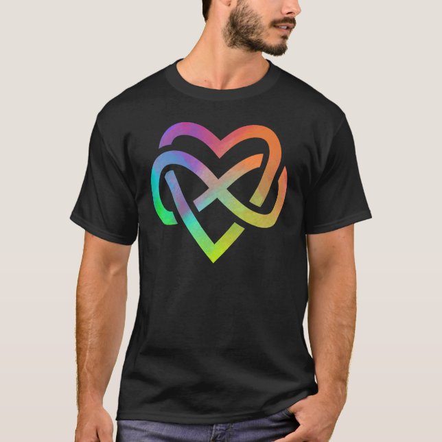 Camiseta Polyamory Infinity Heart Symbol Neverending Love L (Frente)