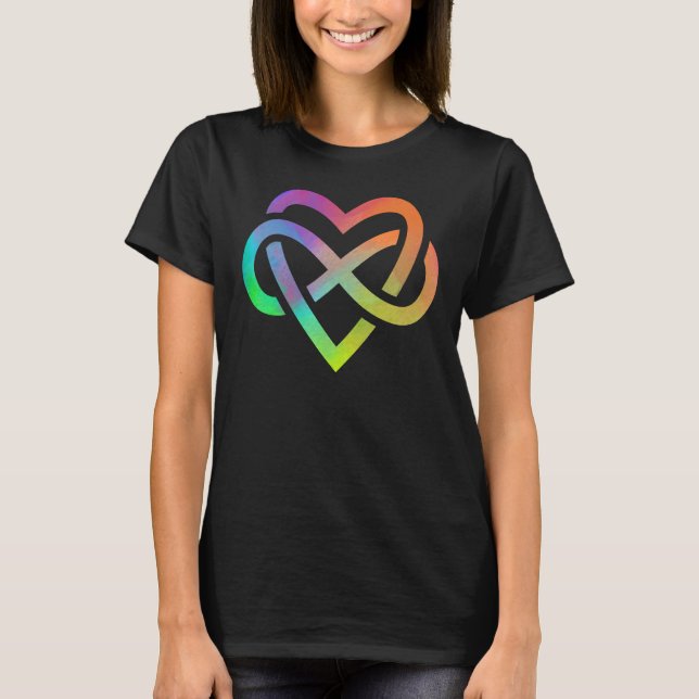 Camiseta Polyamory Infinity Heart Symbol Neverending Love L (Frente)