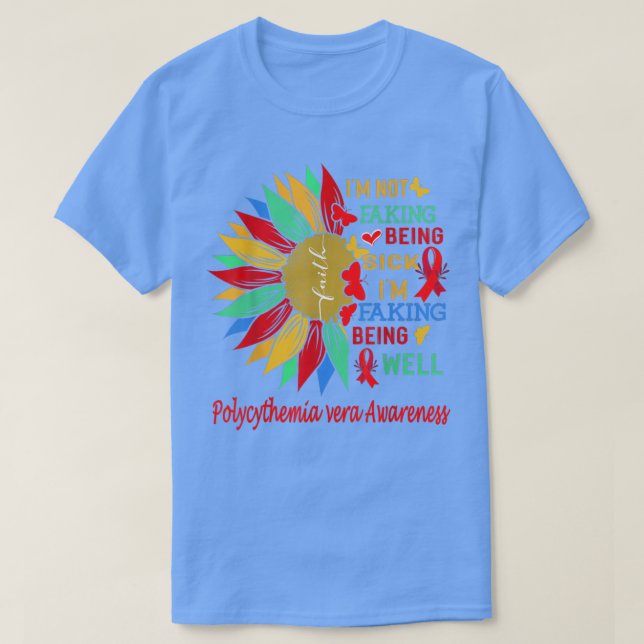 Camiseta Polycythemia vera awareness sunflower  (Frente do Design)