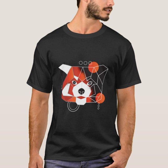 Camiseta Polygon Red Panda Minimal (Frente)