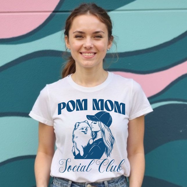 Camiseta Pom Dog Mãe, Mulheres do Clube Social (Pom Dog Mom Social Club Women T-Shirt.)