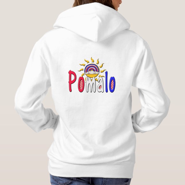 Camiseta Pomalo - Relaxação Croata com Sol e Arco-íris (Verso)
